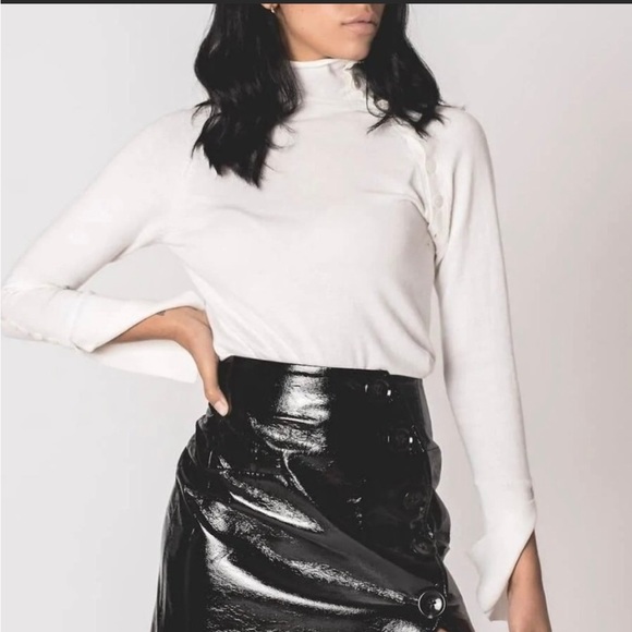 NEW KAREN THOMAS Wool/Cashmere Sweater In Ivory size L #S4520 - Picture 1 of 8